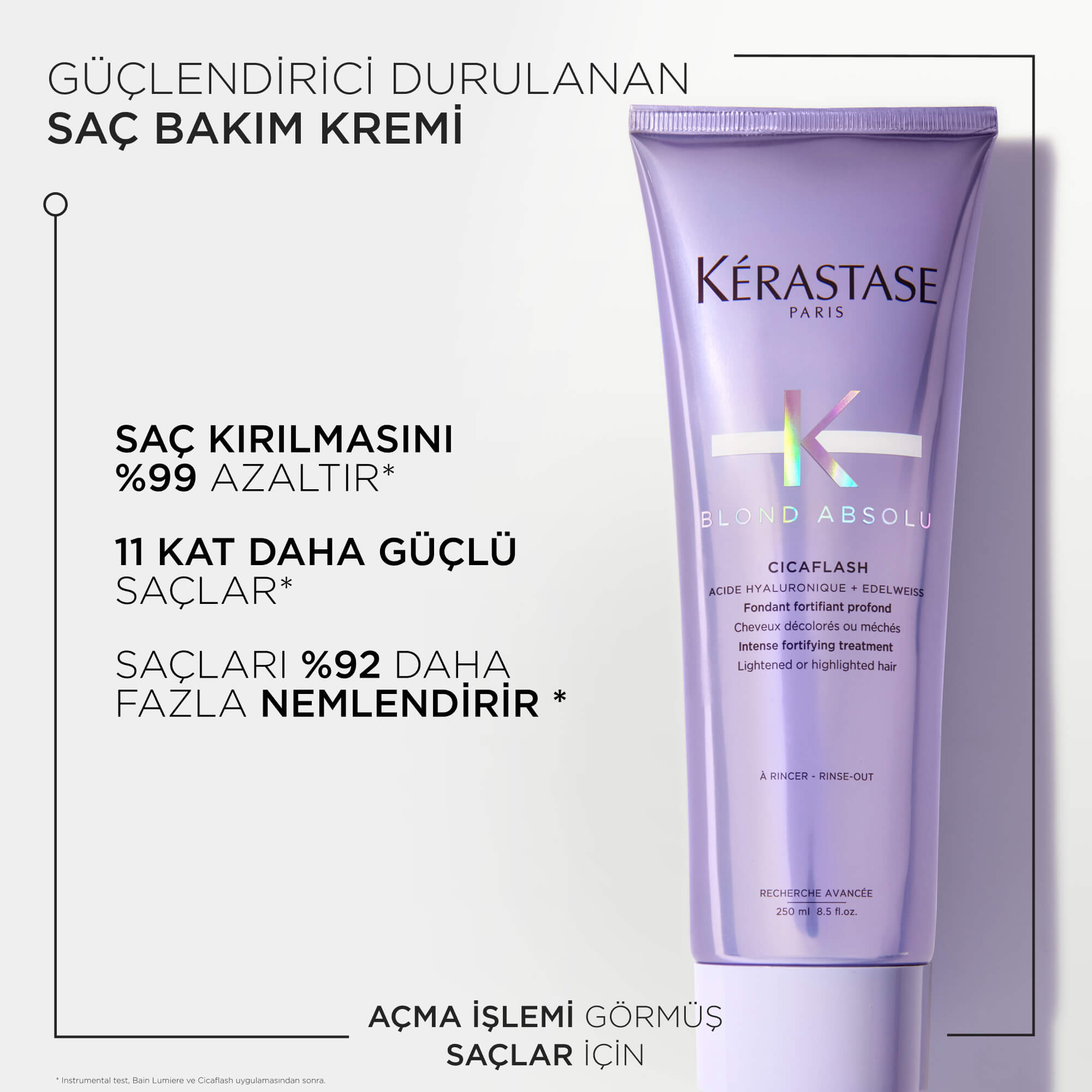 Kerastase Blond Absolu Cicaflash Sarı Saçlar için Parlaklık Veren Durulanan Saç Bakım Kremi 250 ml - Görsel 3
